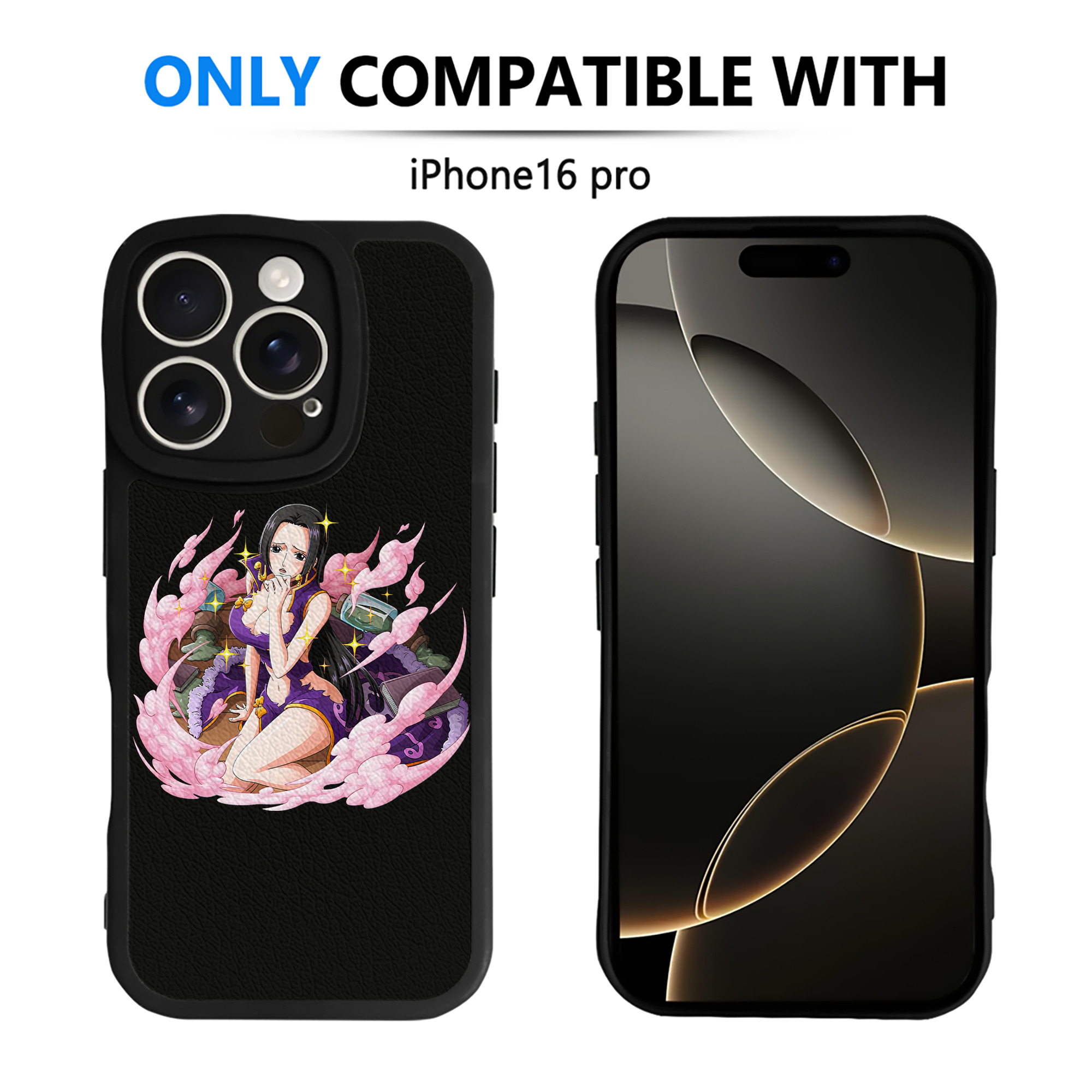 （画像用） ワンピース ボア・ハンコック ONE PIECE Boa·Hancock 【iPhone 16シリーズ対応】シリコンスマホケース（レザー調） 材質：シリコン